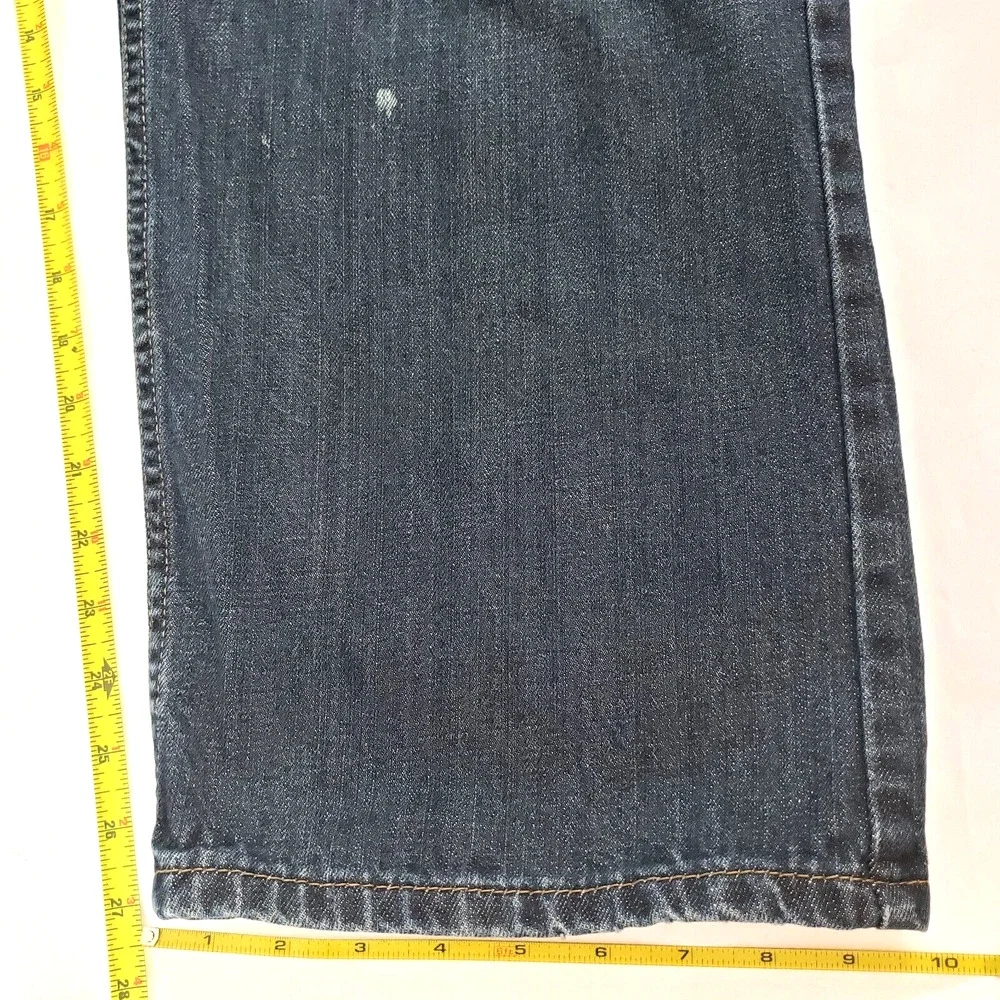 Levi's 559 SIZE 44x30 Relaxed Straight Fit Dark Wash Blue Denim Jeans Mens STAIN